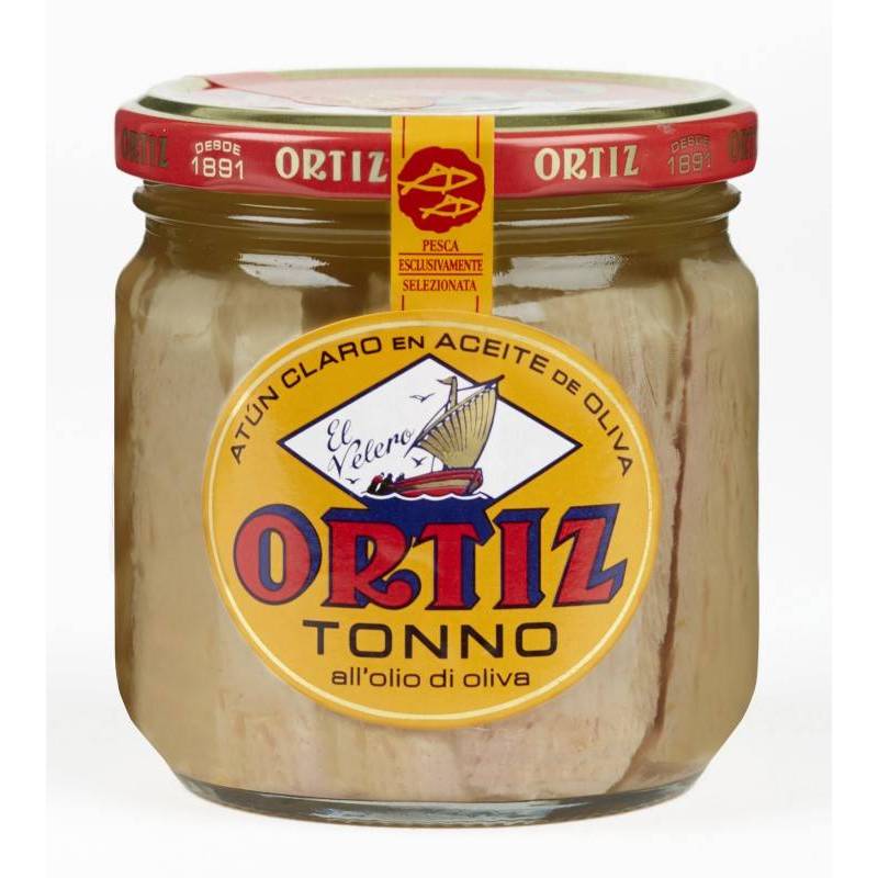 Atún claro  en aceite de oliva ORTIZ cristal-270 gr.