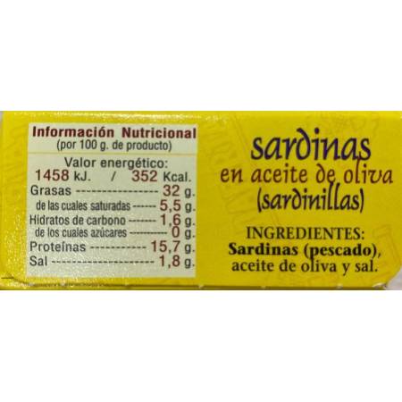 Sardinillas en aceite de Oliva 20/25 Daporta
