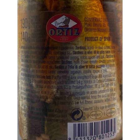 Sardinas “a la antigua” en aceite de oliva 190 gr. ORTIZ