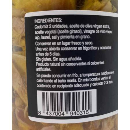 CODORNICES DESHUESADAS en escabeche "La Alacena" 420 g