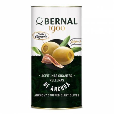 Aceituna Gigantes rellenas de  Anchoa Lata 600 g BERNAL