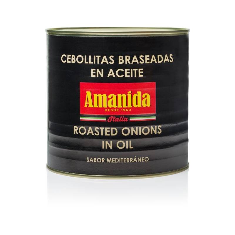 Cebollitas braseadas en aceite latón 2650ml "Amanida"